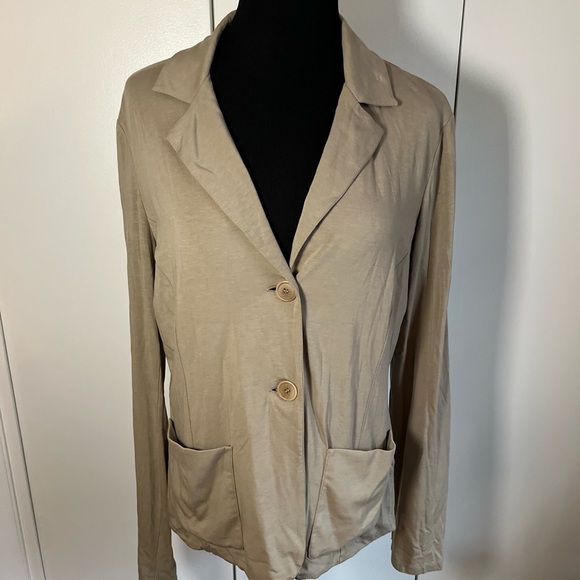 Weekend Max Mara The Real Real Tan Blazer Jacket Size XL Women’s Soft Comfy - Picture 1 of 6